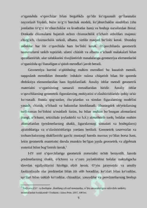 Geometrik mazmundagi masala va ularni o‘rganish metodikasi. (1-4 sinf misolida) 6