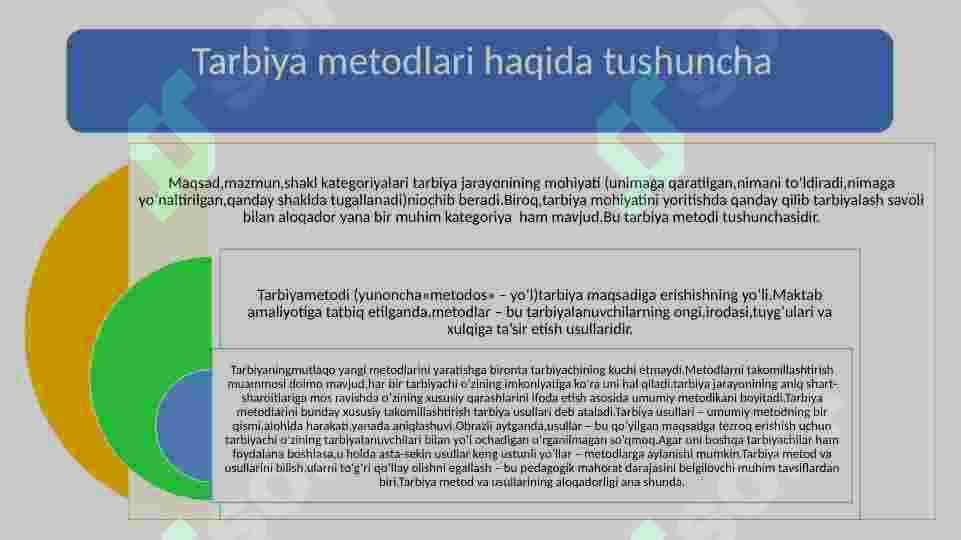 Tarbiyaning umumiy metodlari, shakllari va vositalari 2