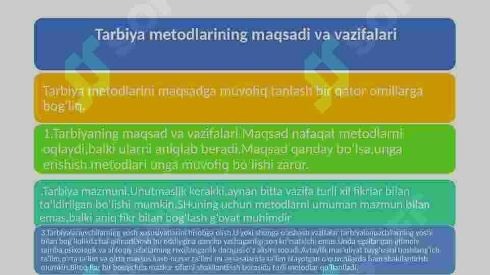 Tarbiyaning umumiy metodlari, shakllari va vositalari 3