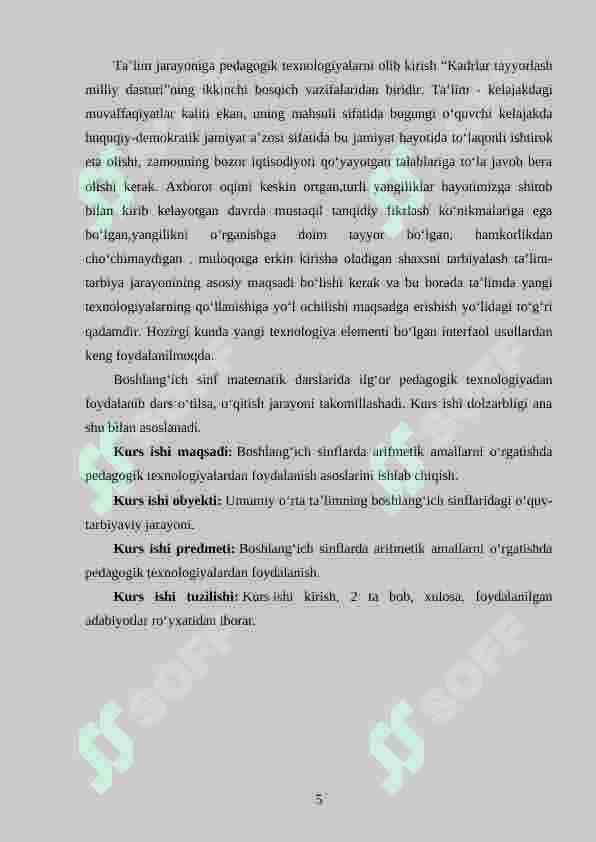 Arfmetik amallarni o‘rgatishda interfaol usullardan foydalanish (4-sinf) 5
