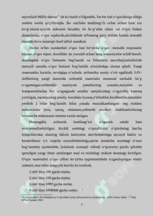 Arfmetik amallarni o‘rgatishda interfaol usullardan foydalanish (4-sinf) 7