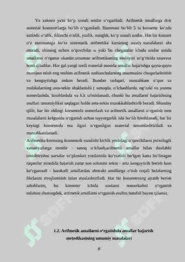 Arfmetik amallarni o‘rgatishda interfaol usullardan foydalanish (4-sinf) 8