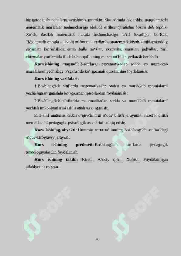 2-sinflarga matematikadan sodda va murakkab masalalarni yechishga o‘rgatish metodikasi 4