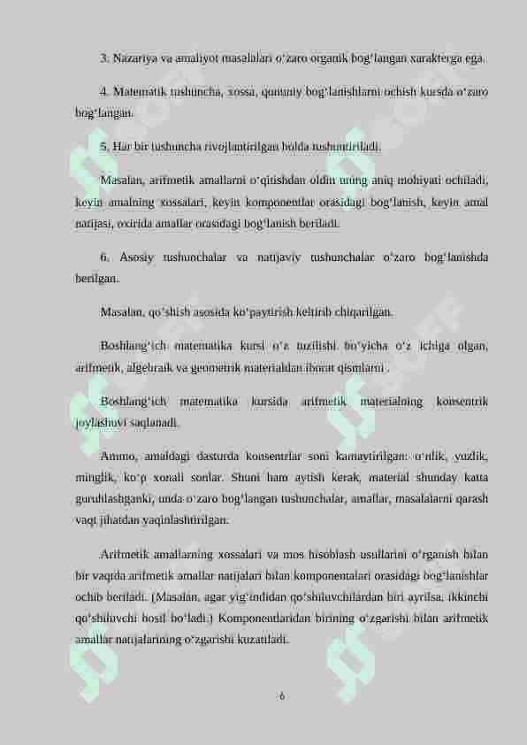 Boshlang‘ich sinflarda matematika o‘qitishning psixologik asoslarini o‘rganish metodikasi 6
