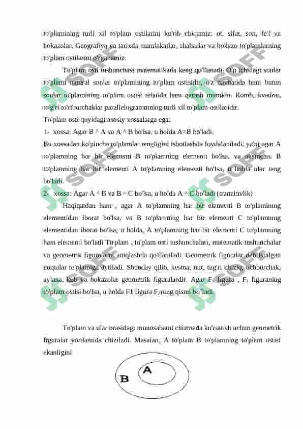 CHEKLI TO‘PLAMLARDA MUNOSABATLAR VA ULARNING BERILISH USULLARI 7