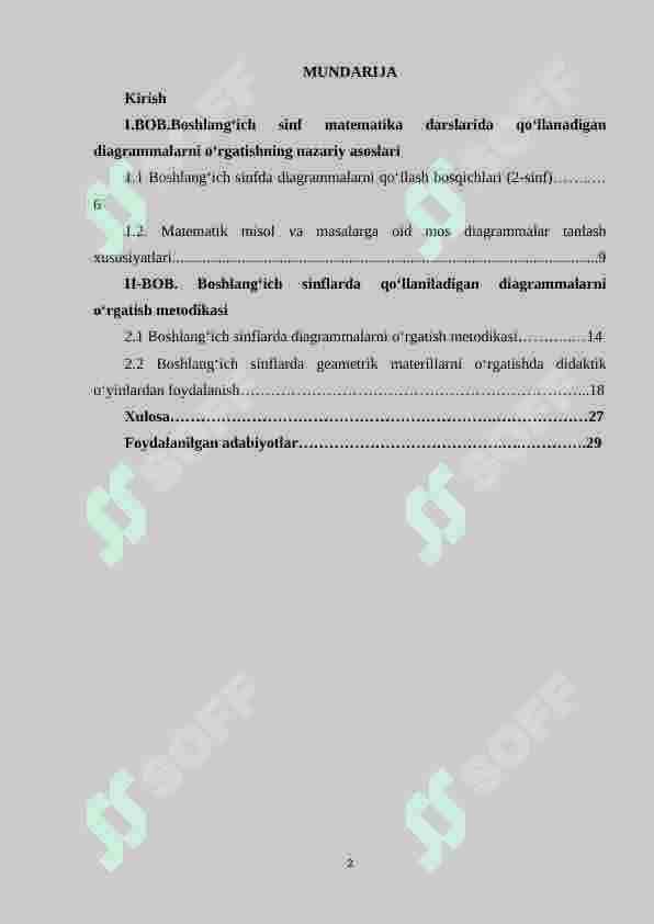 Boshlang‘ich sinflarda qo‘llaniladigan diagrammalarni o‘rgatish metodikasi.(2-sinf misolida) 2