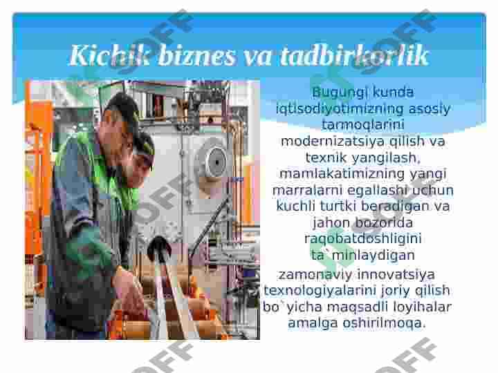 O'ZBEKISTONDA BIZNESNI RIVOJLANTIRISH ISTIQBOLLARI 7
