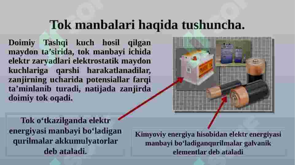 Tok manbalarini ulash. Kondensatorning zaryadlanishi va razryadlanishi jarayoni 3