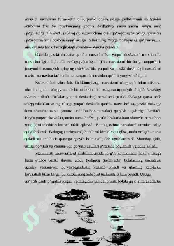Ilk yoshda bolalarning predmetlar miqdorini idrok qilish, esda olib qolishi va taqqoslashning o‘ziga xos xususiyatlari 4