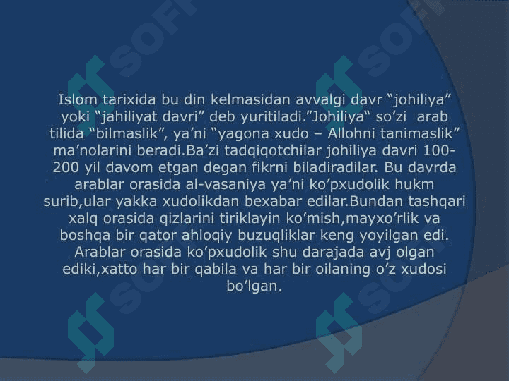 Islom dining vujudga kelishi va tarqalishi bilan umumiy tanishish 5