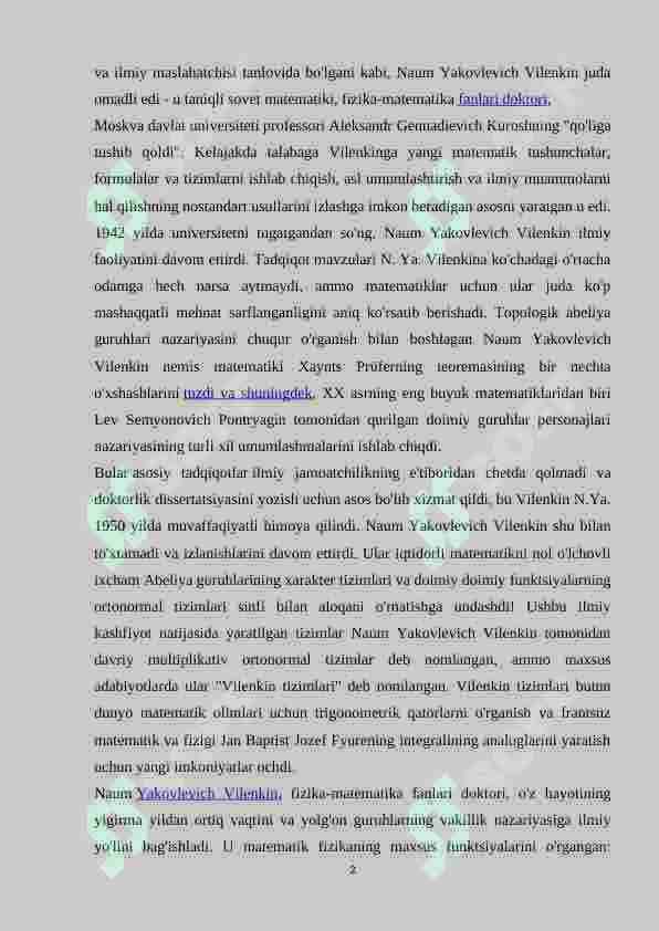 N.Ya.Vilenkinning «To‘plamlar haqidagi hikoyalar» kitobini o‘rganish 2