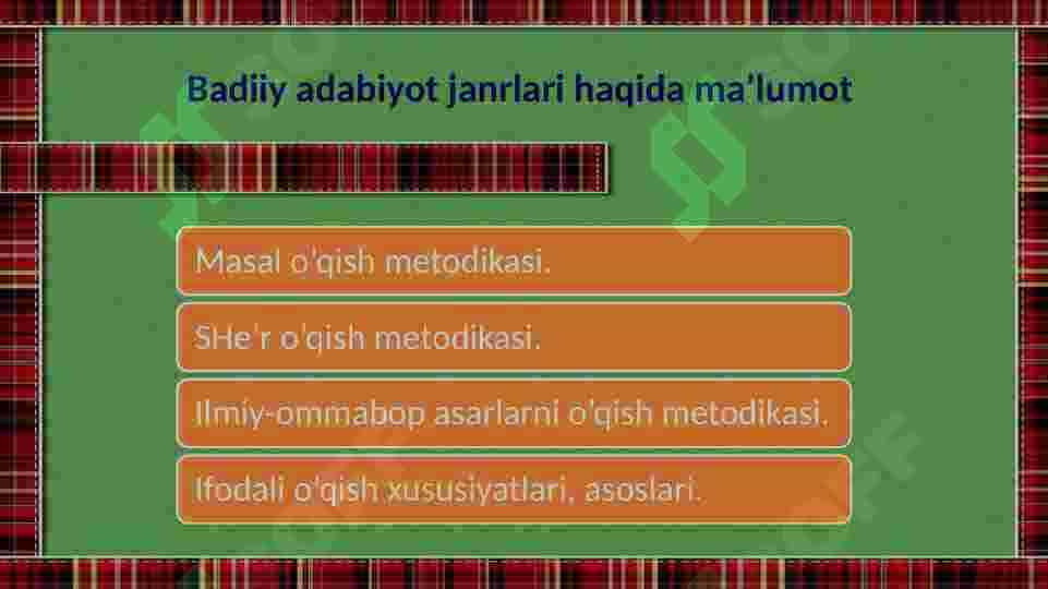 Masal janrining boshqa janrlardan farqini tushuntirish 2