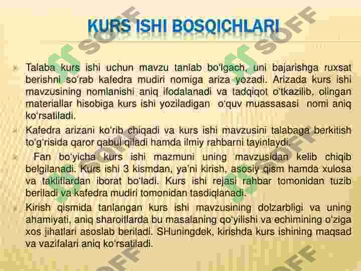 Kurs ishi va bitiruv malakaviy ishlarni bajarish va baholash 5