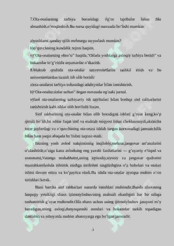 Tarbiya jarayonida oila, mahalla hamda ta’lim muassasalarining hamkorligini yo’lga qo’yish shakl va metodlari 3