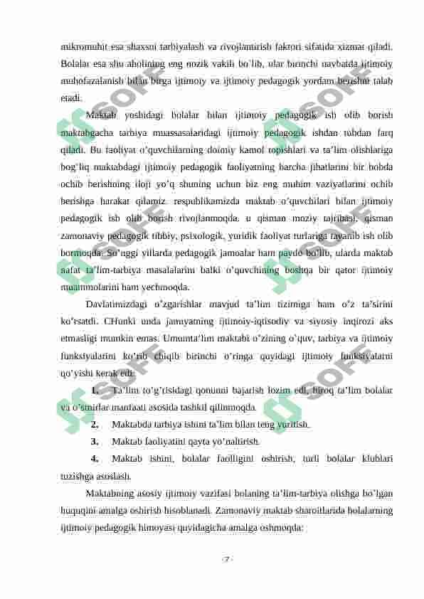 Ta'lim muassasasi ijtimoiy pedagogining ish texnologiyalari 6
