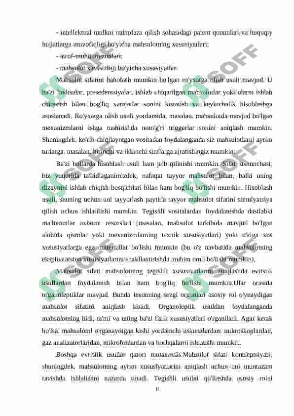 Bozor sharoitida Sifat va raqobatbardoshlik 8