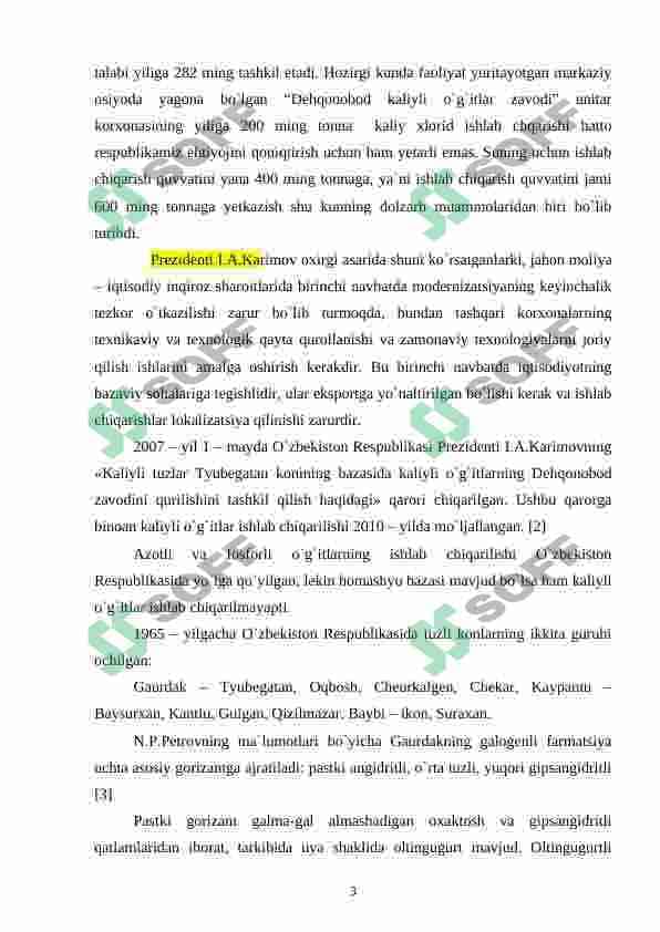 Kaliy xloridni silvinitlardan flotatsiya usulida ajratib olish 3