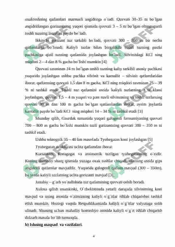 Kaliy xloridni silvinitlardan flotatsiya usulida ajratib olish 4