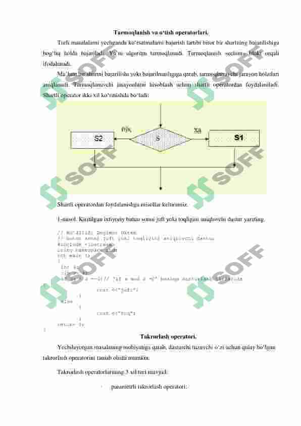 Chiziqli, tarmoqlanuvchi va takrorlanuvchi algoritmlar 3