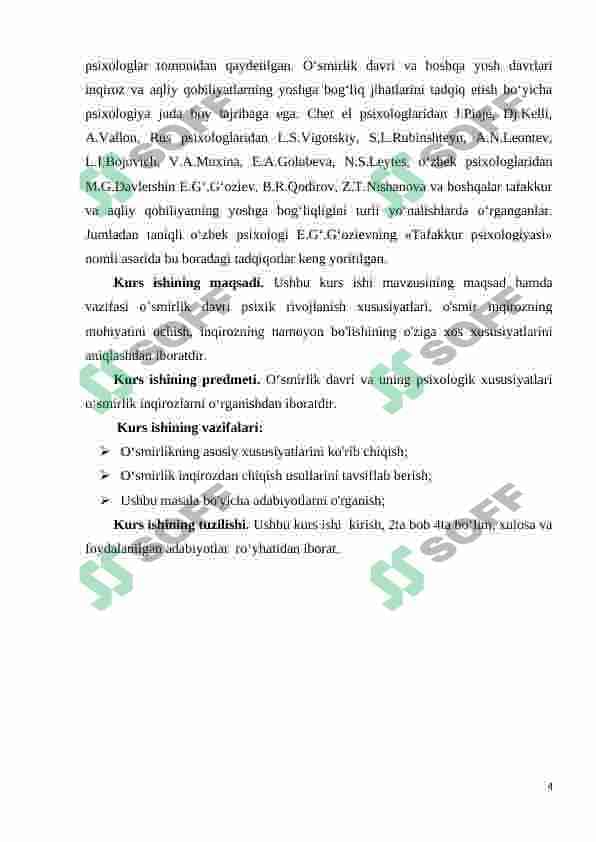 O'smirlik davrida psixik rivojlanish xususiyatlari 4