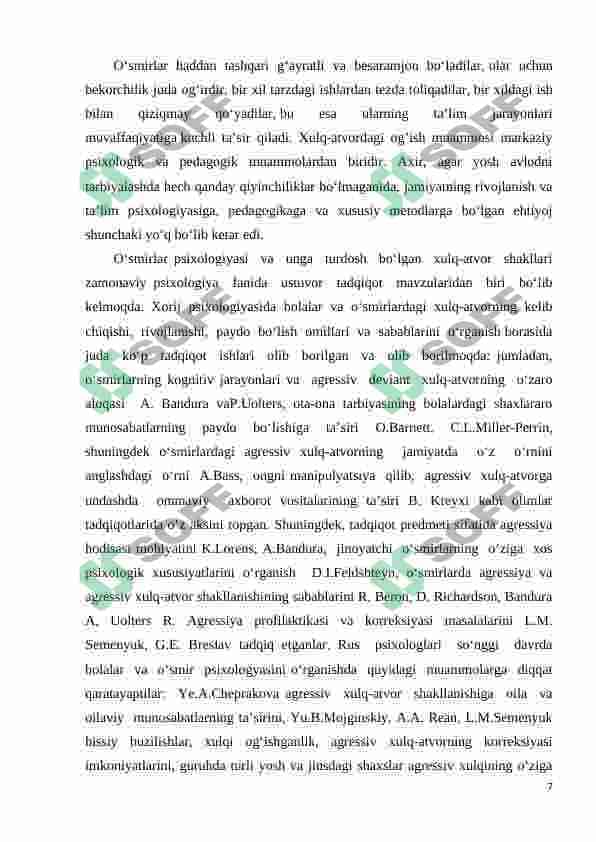 O'smirlik davrida psixik rivojlanish xususiyatlari 7