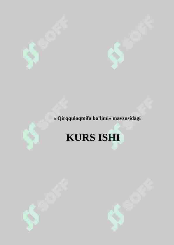 Qirqquloqtoifa bo'limi