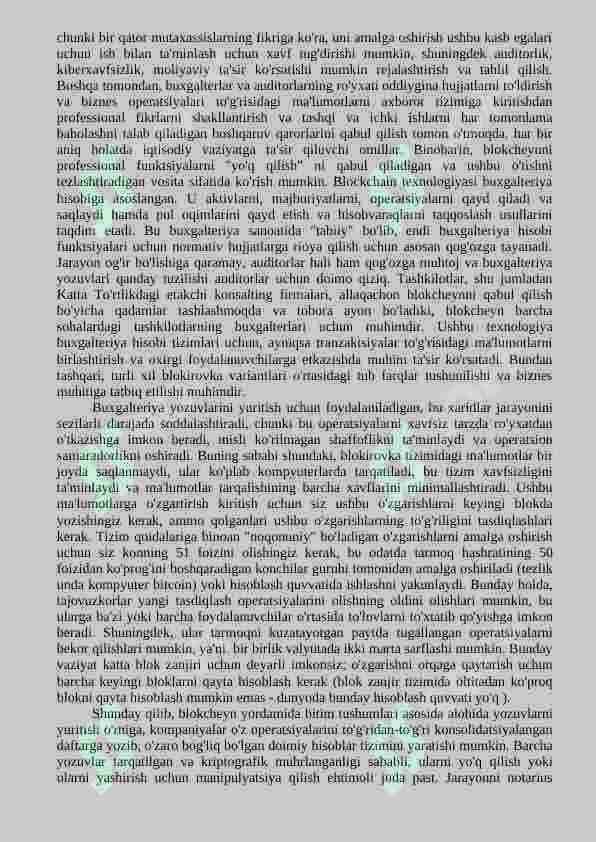 Milliy iqtisodiyotda turli sohalarida blokcheyn texnologiyasidan foydalanish texnologiyalari. 8