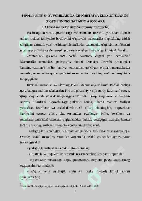 4-sinf o‘quvchilariga geometrik materiallarni o‘rgatishda interfaol metodlardan foydalanish 7