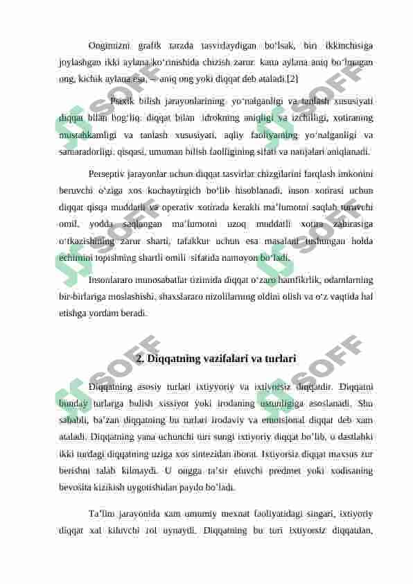 Diqqat xususiyatlari 8
