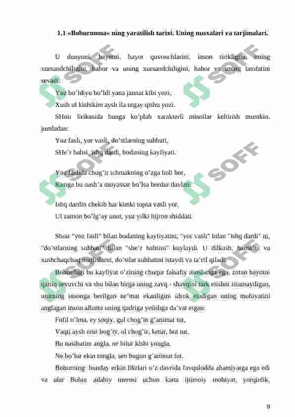 Zahiriddin Boburning Boburnoma asari. Markaziy Osiyo tariхiga oid muhim manba 8