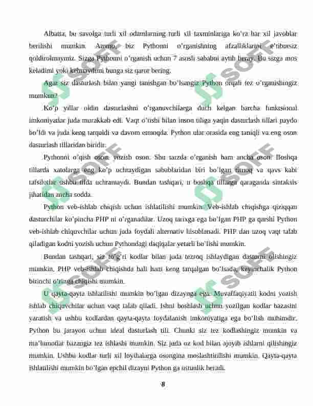 PYTHONDA OOP TUSHUNCHASI 8