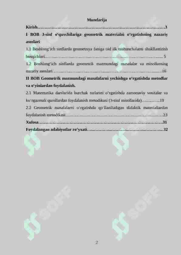 3-sinfda matematikadan geometrik materialni o‘rgatish metodikasi 2