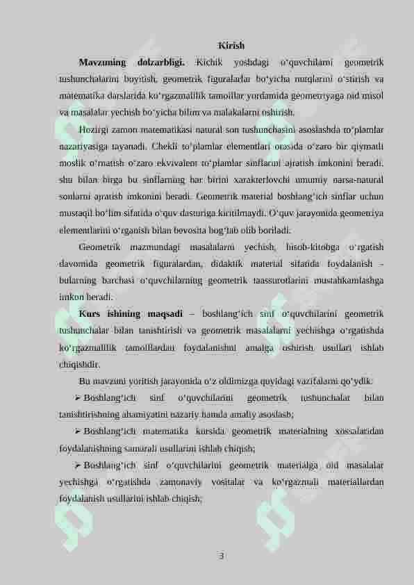 3-sinfda matematikadan geometrik materialni o‘rgatish metodikasi 3