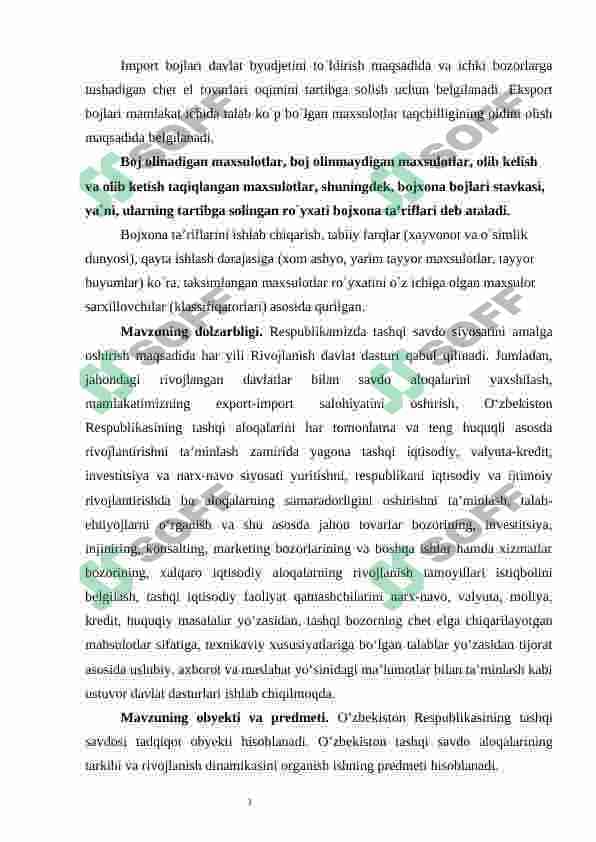 O'zbekiston respublikasining tashqi savdo siyosati 4