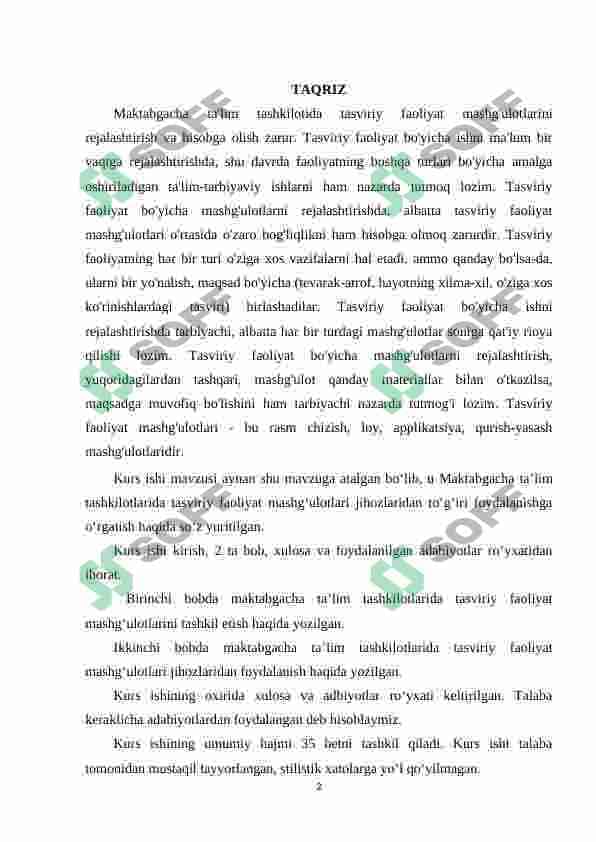 Maktabgacha ta'lim tashkilotlarida tasviriy faoliyat mashg'ulotlari jihozlaridan to'g'iri foydalanishga o'rgatish 2