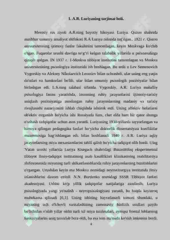 A.R.LURIYANING XOTIRA NEYROPSIXOLOGIYASI BO’YICHA OLIB BORGAN TADQIQOTLARI 4