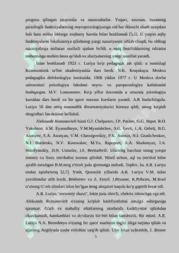 A.R.LURIYANING XOTIRA NEYROPSIXOLOGIYASI BO’YICHA OLIB BORGAN TADQIQOTLARI 5