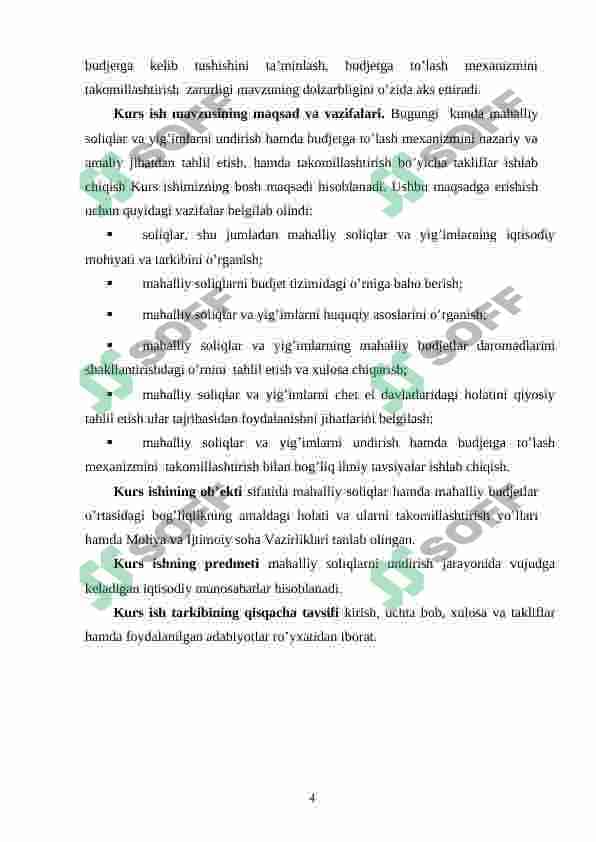 Mahalliy byudjetlar daromadlarining shakllanishida umumdavlat soliqlarining o'rni va ahamiyati 3