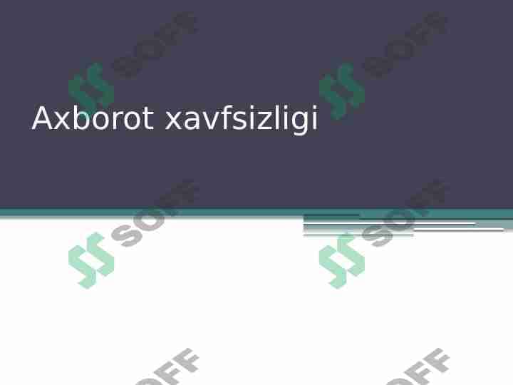 Axborot xavfsizligi