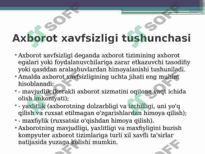 Axborot xavfsizligi 2