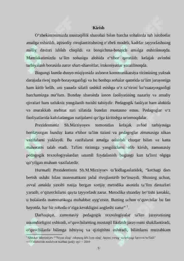 Boshlang‘ich sinflarda matеmatikadan amaliy ishlar va ularni tashkil qilish mеtоdikasi.(1-sinf misolida) 3