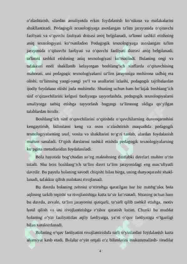 Boshlang‘ich sinflarda matеmatikadan amaliy ishlar va ularni tashkil qilish mеtоdikasi.(1-sinf misolida) 4