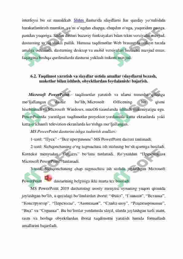 taqdimotlarni ishlab chiqishning intrumental vositalari 8