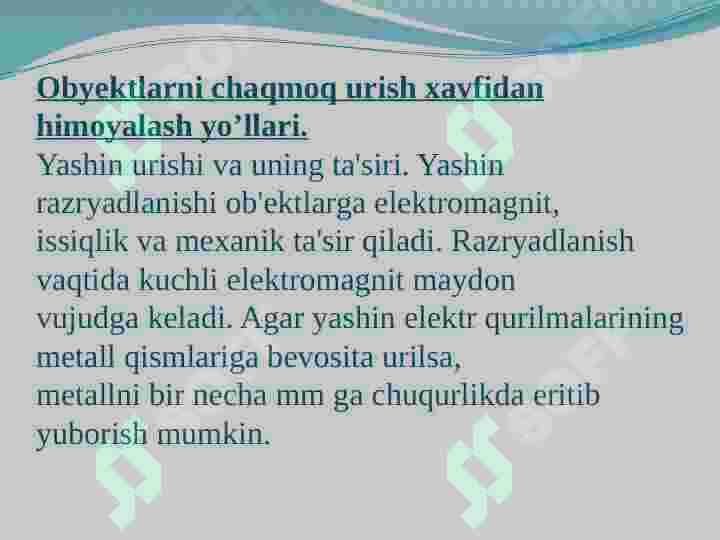 chaqmoq urishidan himoyalanish 2