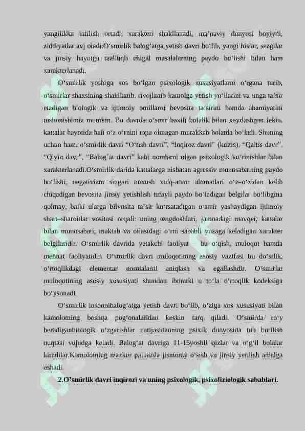 O'SMIRLIK DAVRIDA PSIXIK RIVOJLANISH XUSUSIYATLARI 3