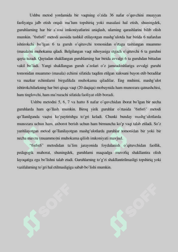 6x6x6 metodining izohi haqida ma`lumot 2