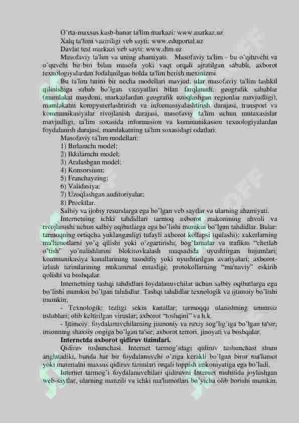 Internit. Himoyalangan aloqa kanallarini sozlash, elektron pochta tzizimida ishlash 8
