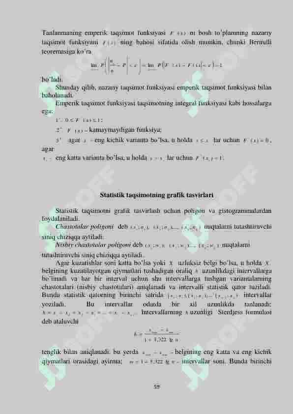Matematik statistika; tanlanma, empirik taqsimot,poligon va gistogramma 4