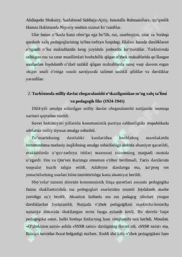 1917-1990 YILLARDA O'ZBEKISTONDA XALQ TA’LIMI. O’ZBEKISTON RESPUBLIKASININING TA’LIM TURLARI VA FUNKSIYALARI 4