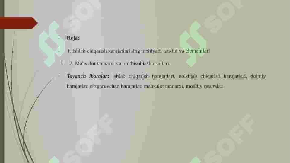 Kichik biznes va tadbirkorlik subyektlarida ishlab chiqarish harajatlari va mahsulot tannarxi tahlili. 2